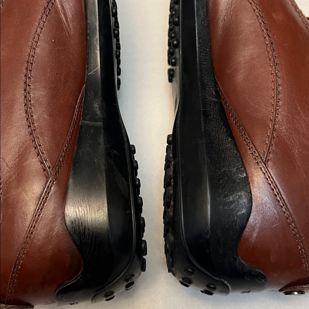 TOD’S WOMENS BROWN LEATHER DRIVING SHOES SIZE 38.5 - Picture 14 of 16
